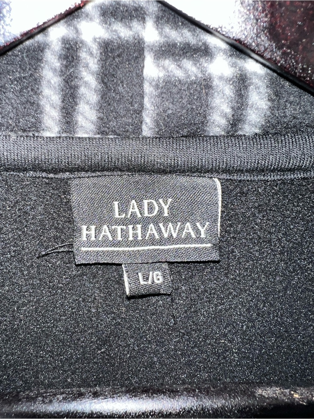 Lady Hathaway Plaid Coat Large Black White Belted Double Breasted Peacoat - Picture 7 of 9
